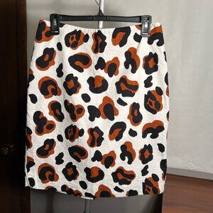 Talbots 10p, leopard, spotted, embossed skirt